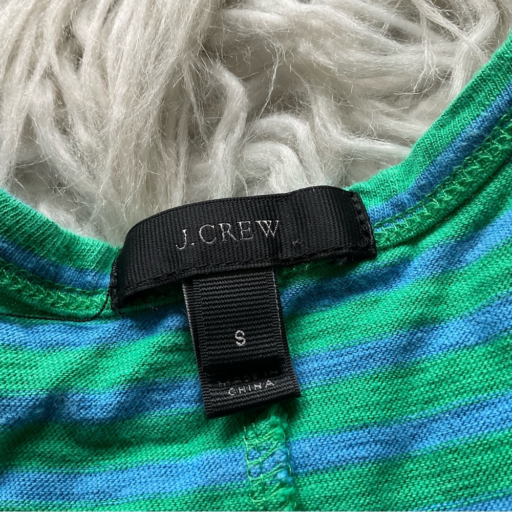 J. Crew Green & Blue Striped Racerback Tank Dress - Picture 2 of 4